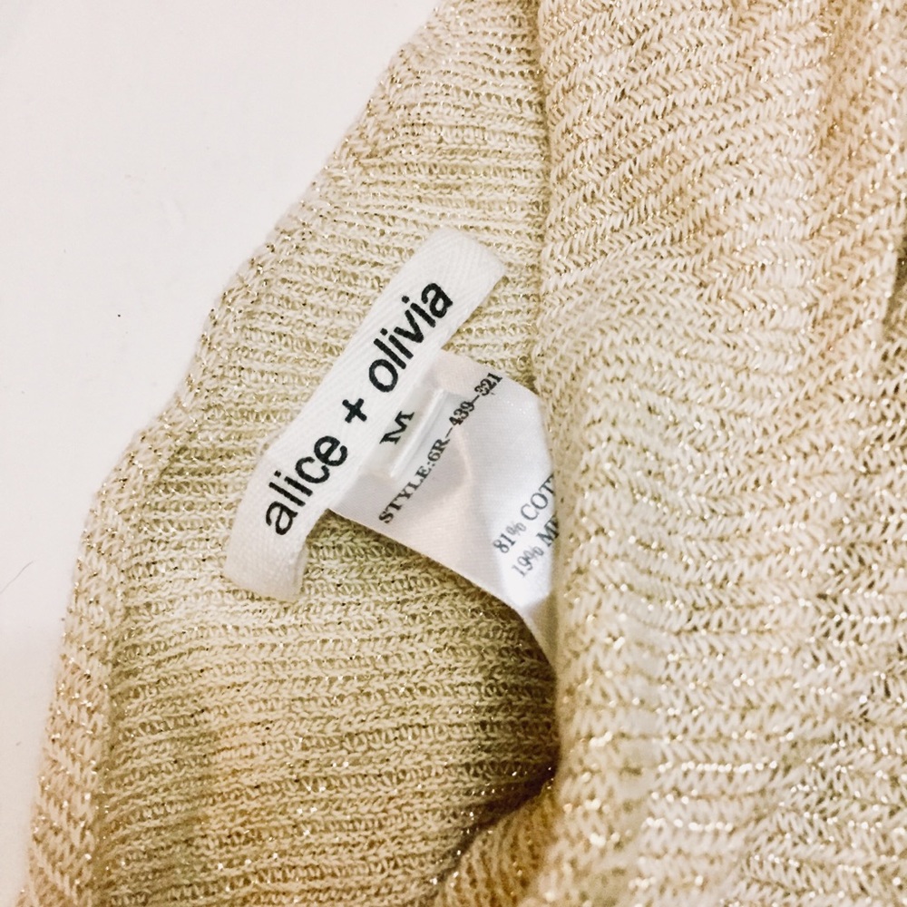 🌹HP🌹Alice+Olivia Metallic Smocked Sleeveless Party Top - Picture 8 of 9